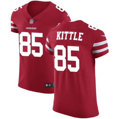 Nike 49ers #85 George Kittle Red Team Color Men's Stitched NFL Vapor Untouchable Elite Jersey - Click Image to Close